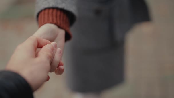 POV paar houden elkaars handen vast — Stockvideo