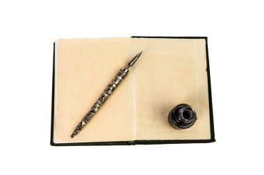 Kitap ve mürekkep Dip kalem