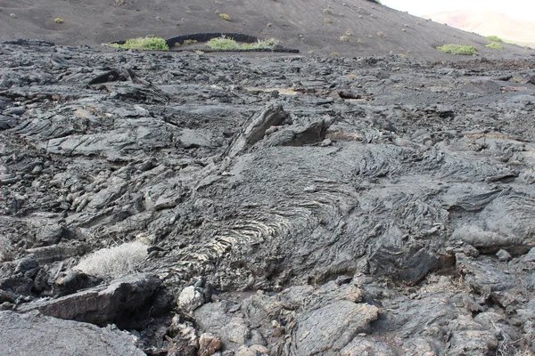 Lava endurecida em Lanzarote, Ilhas Canárias — Fotografia de Stock