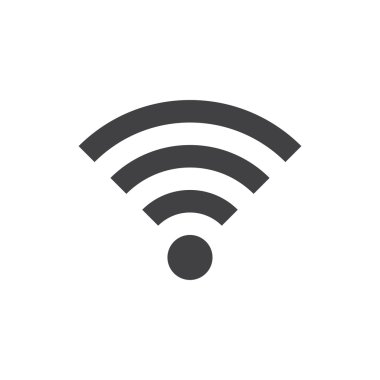 Düz biçimli Wifi simgesi, gri renkli beyaz arkaplan