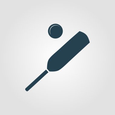 Radyal gri arka plan üzerinde simge kriket topu