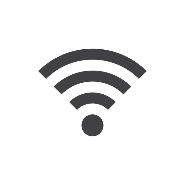Ícone Wifi em estilo plano, fundo branco cor cinza — Vetor de Stock