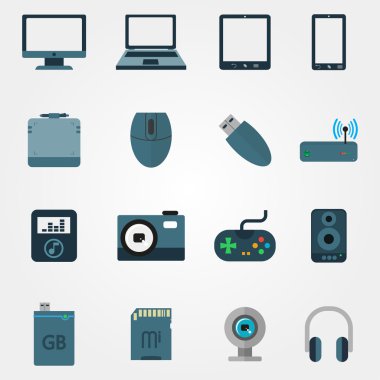 Tehnology düz stilde aygıtları ayarla