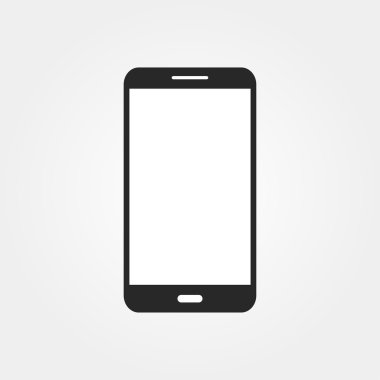 Gri arka plan üzerinde düz stil telefon simgesi