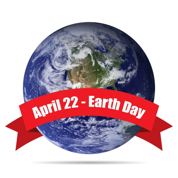 Affiche de vacances du jour de la Terre avec ombre sur fond blanc — Image vectorielle