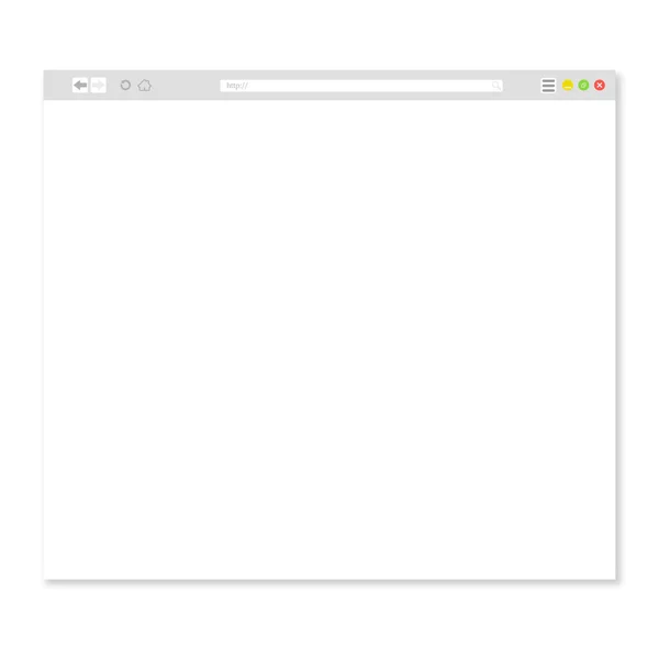 Fenêtre de modèle de navigateur sur un fond blanc — Image vectorielle