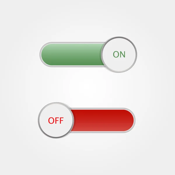 Activer et désactiver l'interrupteur sur fond gris — Image vectorielle
