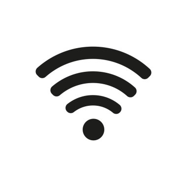WiFi kutsal kişilerin resmi içinde düz stil, siyah renk beyaz arka plan