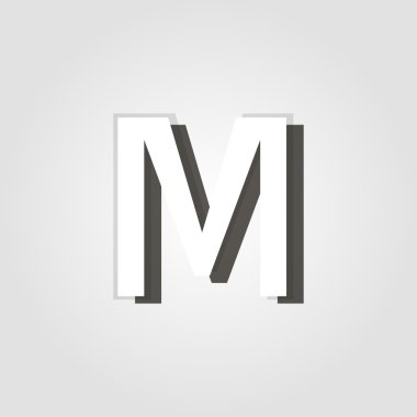 Gri bir arka plan üzerinde büyük harf M
