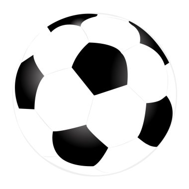 Futbol topu düz tasarım beyaz bir arka plan üzerinde