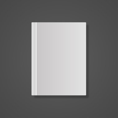 Broşür gri bir arka plan üzerinde gerçekçi gölge ile