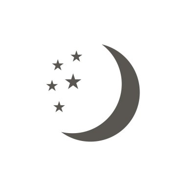 Beyaz bir arka plan üzerinde ay simgesi düz tasarım