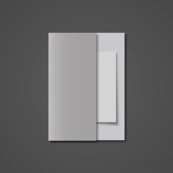 Brochure con ombra realistica su sfondo grigio — Vettoriale Stock