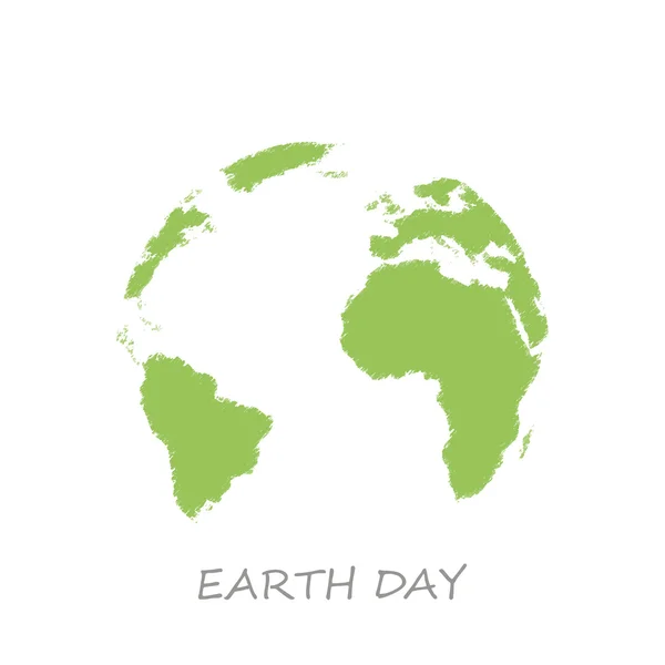 地球の日スケッチ世界ベクトル イラスト白背景 — ストックベクタ