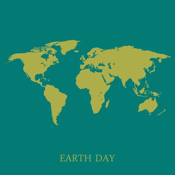 Carte de la Terre sur fond turquoise illustration élégante — Image vectorielle