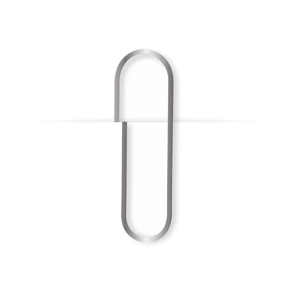 Paperclip met schaduw en een witte achtergrond — Stockvector