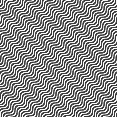 Beyaz bir arka plan üzerinde siyah dalgalı çizgi deseni