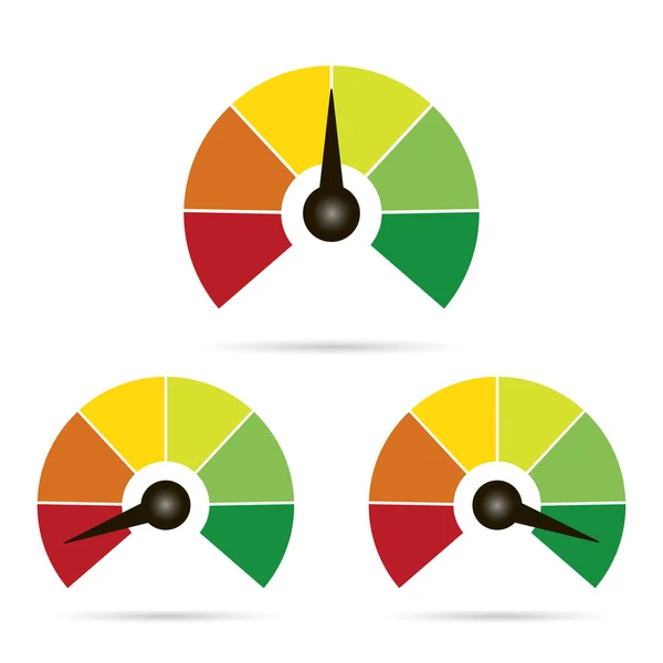 Conjunto de iconos de medición, fáciles, normales, duros, sobre fondo blanco — Vector de stock