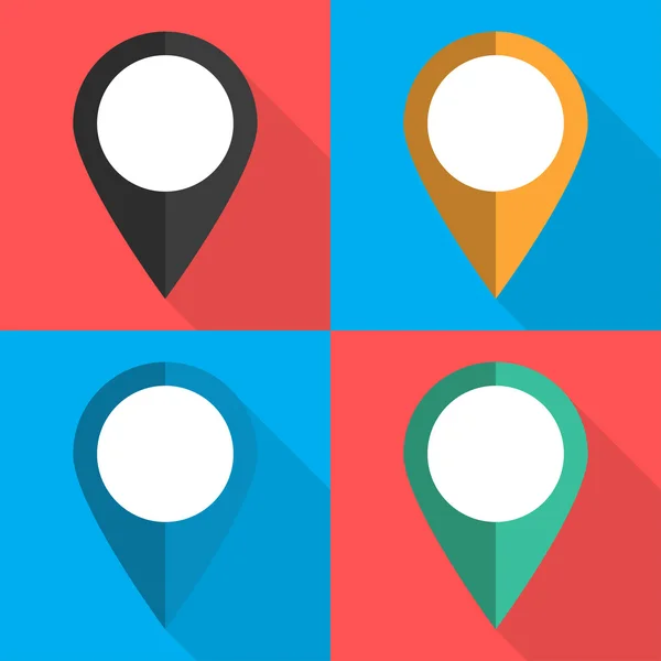 Conjunto de punteros al mapa en diferentes fondos vector — Vector de stock