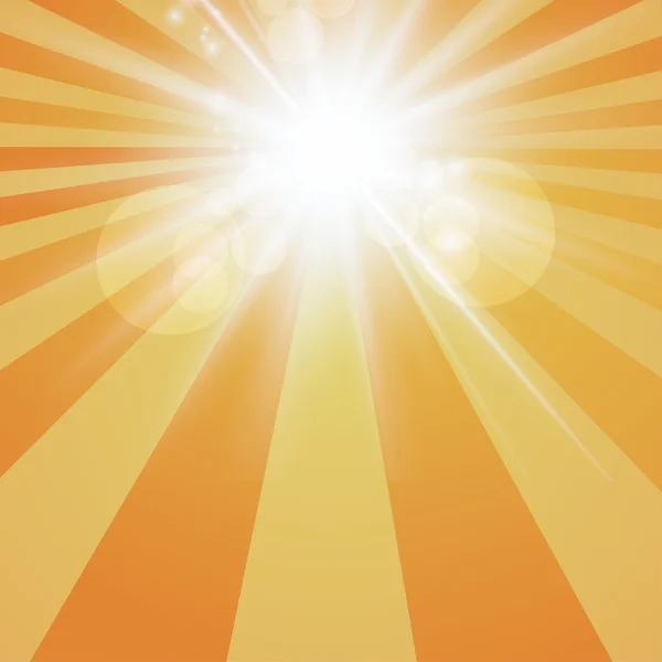 De zon straling retro oranje achtergrond vintage — Stockvector