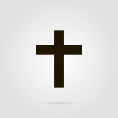 Renkli gri gölge ile haç Hıristiyan sembolü