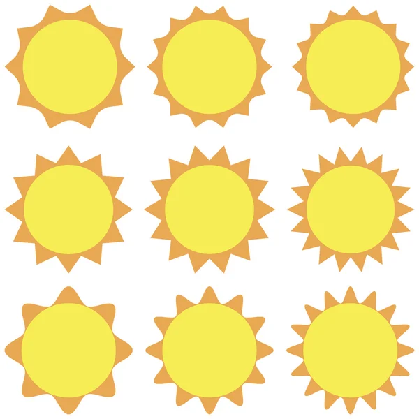 Sonnensymbolvektor, isolierter Hintergrund — Stockvektor
