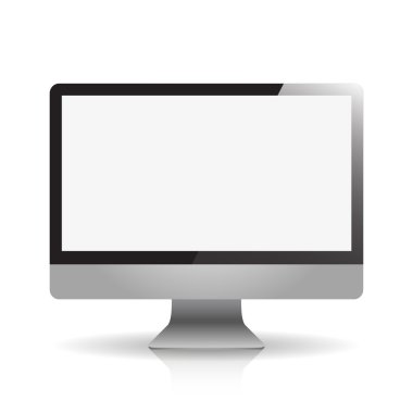 Bilgisayar ekran boş beyaz ekran açık Manzaralı