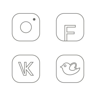 Doğrultusunda sosyal ağ vektör çizim için simgeler