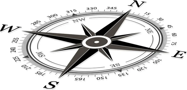 Kompass auf weißem Hintergrund — Stockvektor