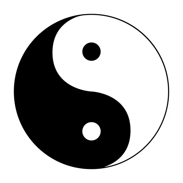 Ying yang symbol harmonie a rovnováhy na bílém pozadí — Stockový vektor