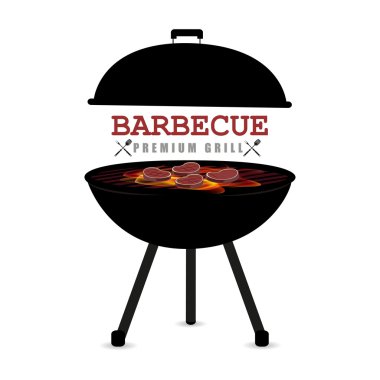 Beyaz bir arka plan afiş broşür Barbekü menüsü