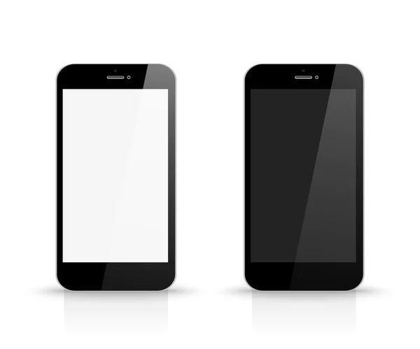 Smartphone med svarta och vita skärmen framifrån — Stock vektor