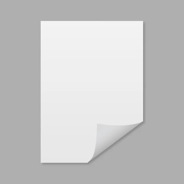 Foglio di carta vuoto con l'ombra Stile Mockup — Vettoriale Stock