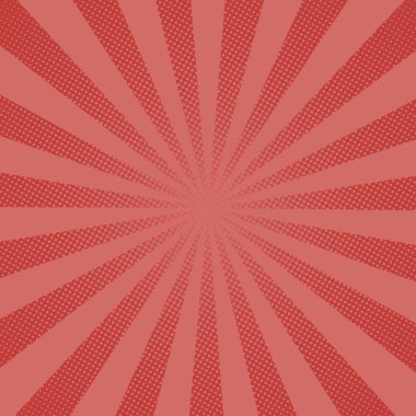 Retro ışınları komik kırmızı arka plan raster degrade yarı ton pop sanat tarzı