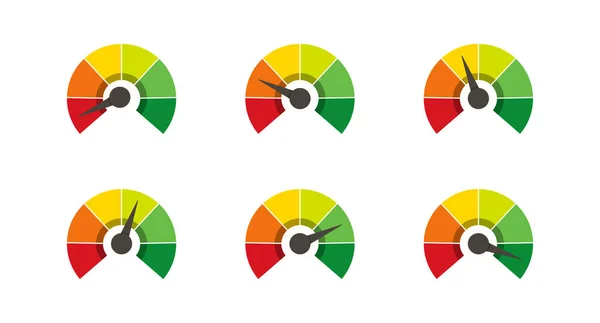 Jeu Compteur Vitesse Avec Bas Dur Facile Normal Dur Panorama — Image vectorielle