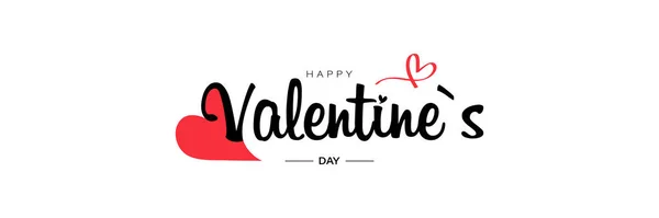 Valentine Day Lettering Heart Love Symbol Vector Isolated White Background — Stock Vector