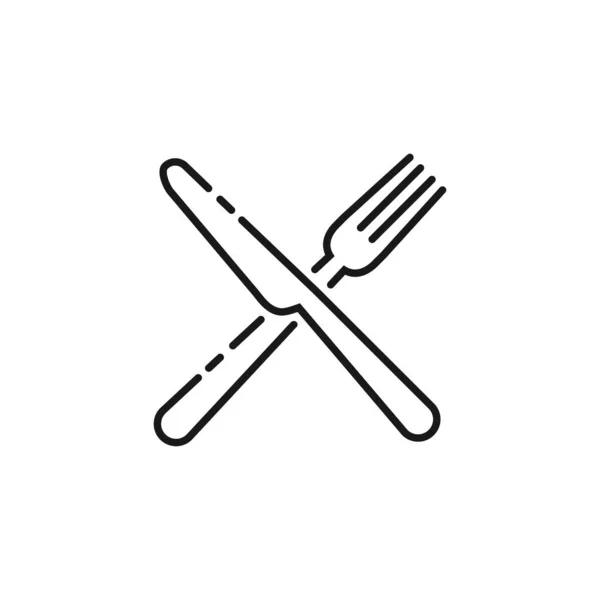 Icône Couverts Ensemble Fourchette Couteau Cuillère Icône Vaisselle Menu Logotype — Image vectorielle