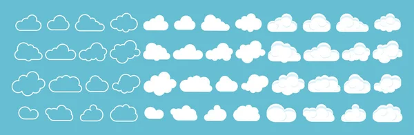 雲のアイコン 雲のセット 異なるスタイルのクラウドアイコン ベクターイラスト — ストックベクタ