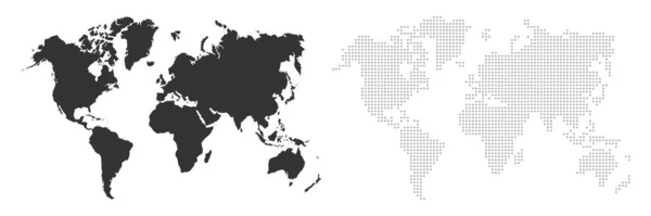 Mapa Del Mundo Mapa Silueta Mapa Del Mundo Estilo Diferente — Archivo Imágenes Vectoriales