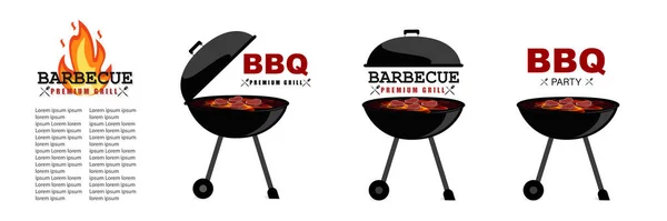 Grill Icône Barbecue Barbecue Grill Symbole Icône Bbq Isolée Sur — Image vectorielle