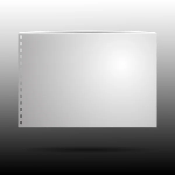 Λευκό φύλλο χαρτιού με τρύπες και σκιά — Διανυσματικό Αρχείο