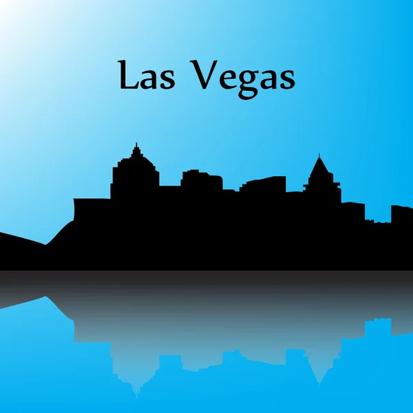 Las Vegas contour of the city with a shadow, blue background — Stock Vector