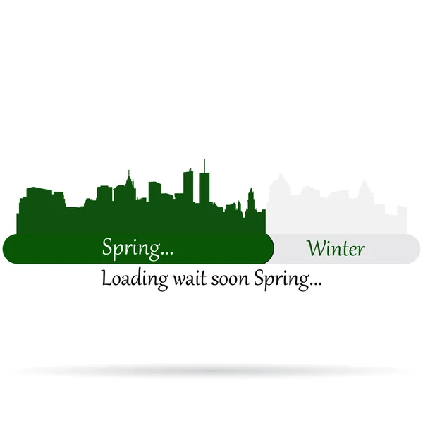 Loading, the end of winter spring will come soon — Stock Vector