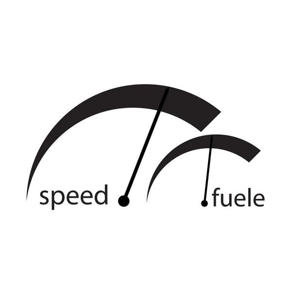 Indicateurs de la vitesse du carburant et fond blanc — Image vectorielle