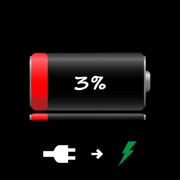 Icône batterie déchargée — Image vectorielle