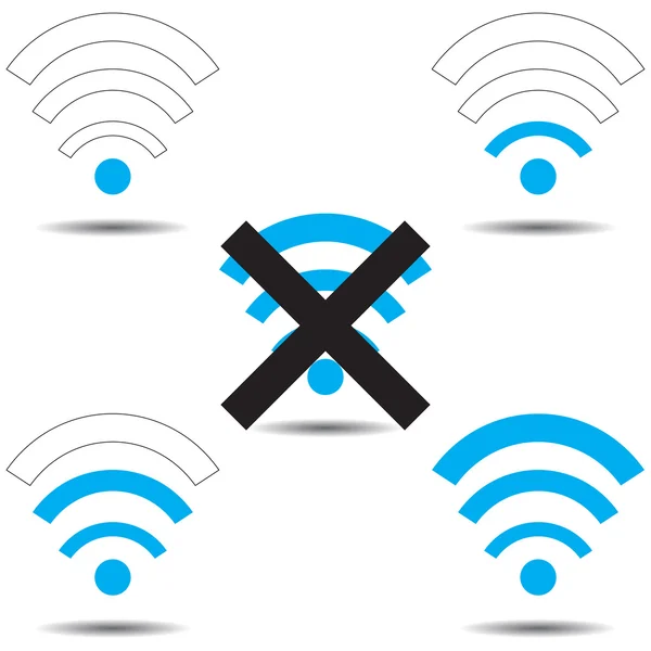 Set con iconos Wi fi (buena red, mala ) — Vector de stock
