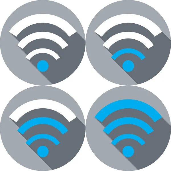 Set avec des icônes plates Wi fi — Image vectorielle