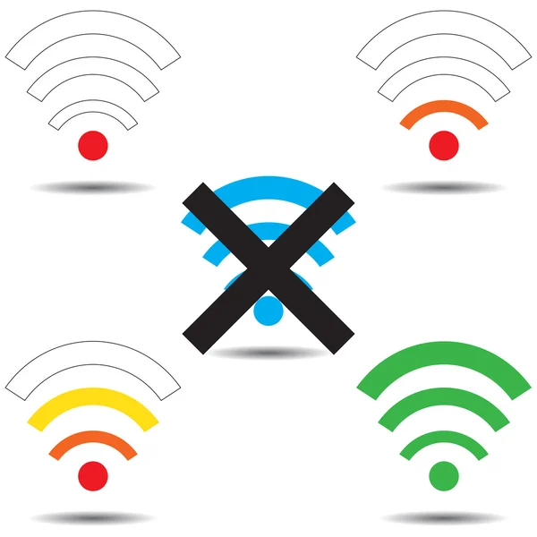 Set avec icônes Wi-Fi (du bon au mauvais réseau ) — Image vectorielle