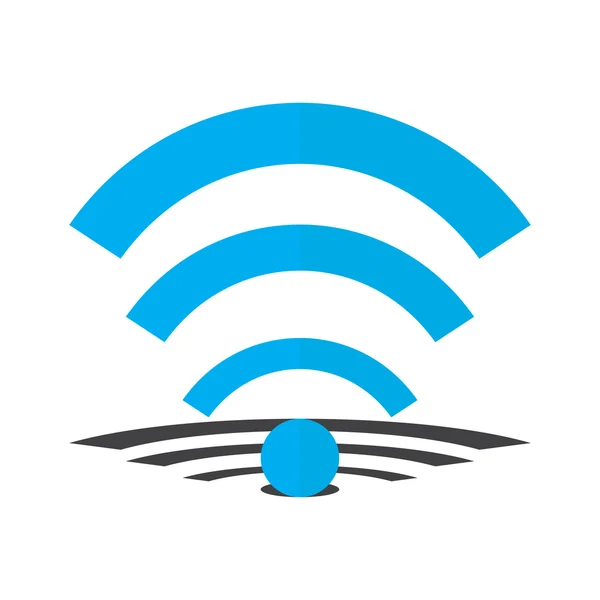 Ícone Wi-fi com objeto sombra — Vetor de Stock