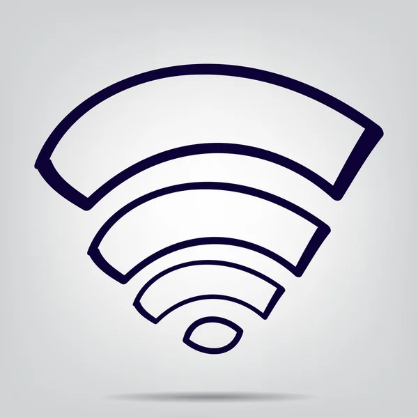 Icono de Wi fi con sombra, acceso — Vector de stock